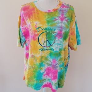 Gogo tie dye peace tee size large